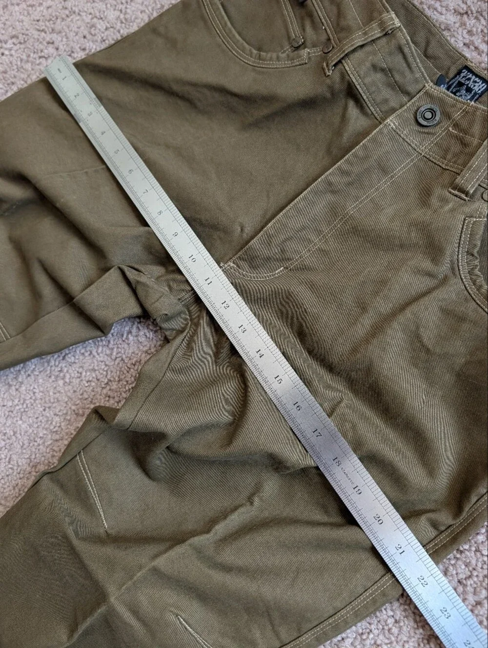 Kuhl Men Vintage Patina Olive Green Ryder Workwear Straight Leg Pants Size 32x30